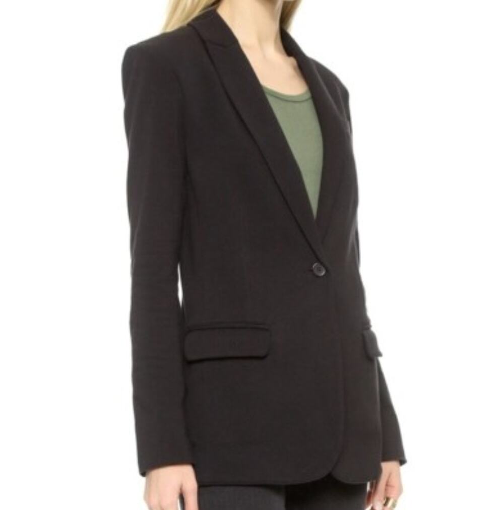 NORMA KAMALI Boyfriend Blazer Stretch Peak Lapel Single Breasted X-Large XL NEW